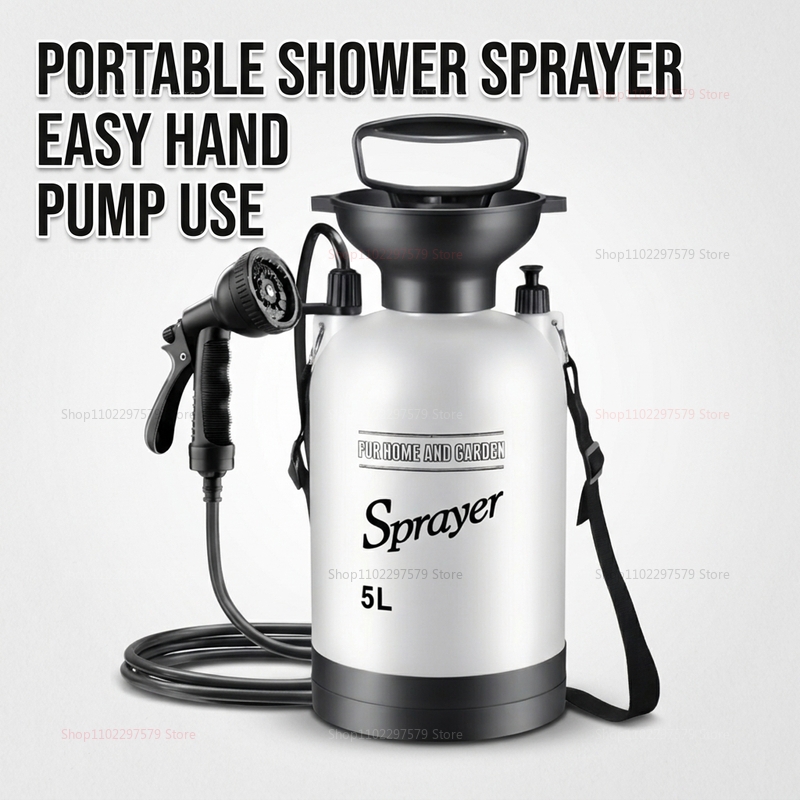 Outdoor Power Meter - Portable Camping Shower 5L Manual Pump