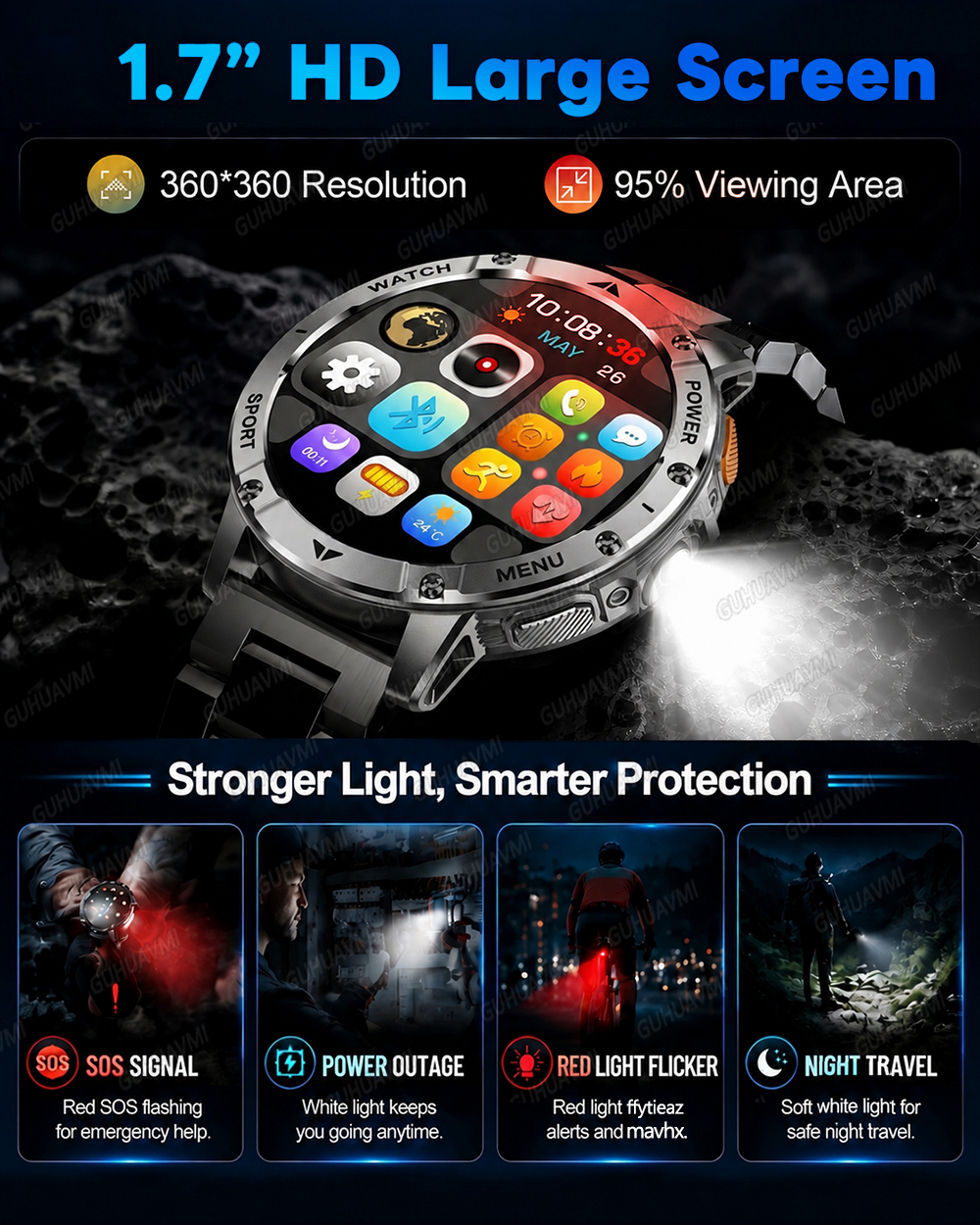 2026 Military Smart Watch Men  - Outdoor Power Meter recensie en prijs