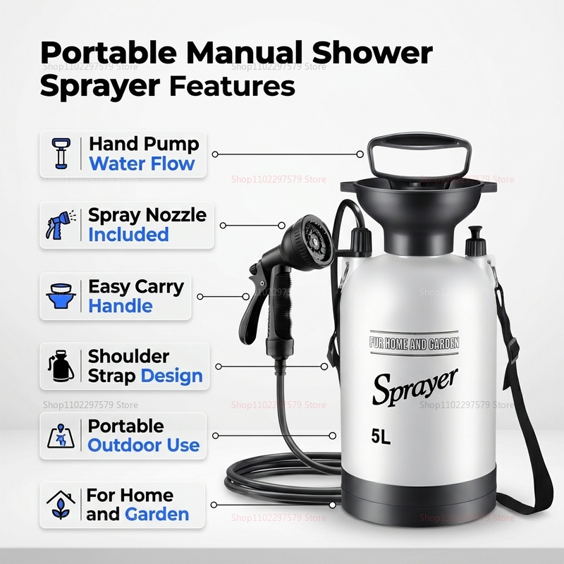 Portable Camping Shower 5L Man - Outdoor Power Meter recensie en prijs