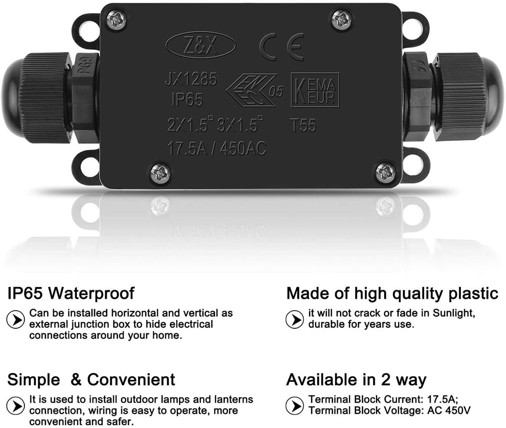 3pcs 2Way IP65 Waterproof Outd - Outdoor Power Cable Junction Box recensie en prijs